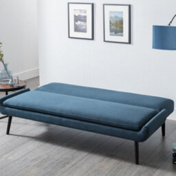 Julian Bowen Gaudi 3 Seater Blue Fabric Upholstered Sofabed, Armless, Clic-Clac, Height: 83 X Width: 195 X Depth: 105Cm - thumbnail 2