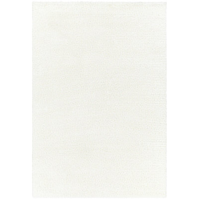Livabliss Cloudy Shaggy-Solid Color Ivory Plush Soft Pile Living Bedroom Rug 120 X 170 Cm Easy Care, Non Shedding - image 1