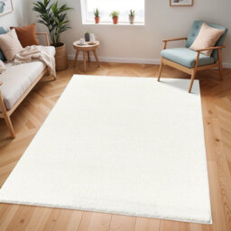 Livabliss Cloudy Shaggy-Solid Color Ivory Plush Soft Pile Living Bedroom Rug 120 X 170 Cm Easy Care, Non Shedding - thumbnail 2