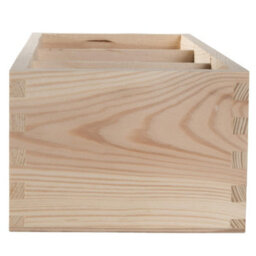 Woodeedoo Wooden Rectangular Storage Box With 3 Compartments Open Top Desk Tidy Crayon Pen Pot Office Organiser 30X14X9.5Cm - thumbnail 3