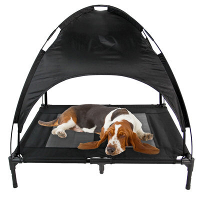 Actiaspet Large Elevated Dog Bed Pet Raised Camping Cot Indoor Outdoor Mesh With Canopy Cover - image 1