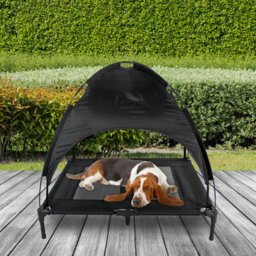 Actiaspet Large Elevated Dog Bed Pet Raised Camping Cot Indoor Outdoor Mesh With Canopy Cover - thumbnail 3
