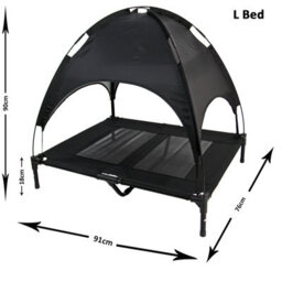 Actiaspet Large Elevated Dog Bed Pet Raised Camping Cot Indoor Outdoor Mesh With Canopy Cover - thumbnail 2
