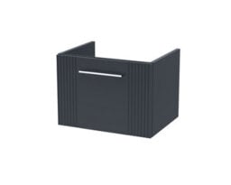 Hudson Reed Deco Wall Hung 1-Drawer Unit, Stylish Vanity Unit In Bathroom For Contemporary Interiors, Satin Soft Black - thumbnail 1