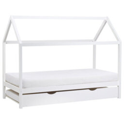 Beliani Kids Trundle Bed Pine Wood Crillon 90 X 200 Cm (Eu Single) White - thumbnail 1