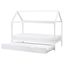 Beliani Kids Trundle Bed Pine Wood Crillon 90 X 200 Cm (Eu Single) White - thumbnail 4
