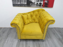 Stratus Interiors Stella Curved Arm Sofa Chaise Lounge Velvet Baroque Style  - 1 Seater