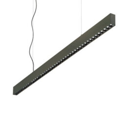 Ideal Lux Office Led Decorative Linear Straight Bar Pendant Black, 4000K - thumbnail 1