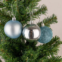 Shatchi 50mm/18Pcs Christmas Baubles Shatterproof Light Blue,tree Decorations - thumbnail 2