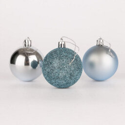 Shatchi 50mm/18Pcs Christmas Baubles Shatterproof Light Blue,tree Decorations - thumbnail 1