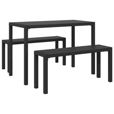 Berkfield Modern Garden Dining Set With Cushion 3 Pcs Anthracite Steel