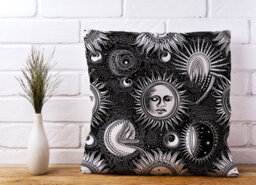 Warren Reed Designer Moon And Sun Black White Cushions 45Cm X 45Cm - thumbnail 2