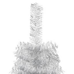 Berkfield Slim Artificial Half Christmas Tree With Stand Silver 210 Cm - thumbnail 6