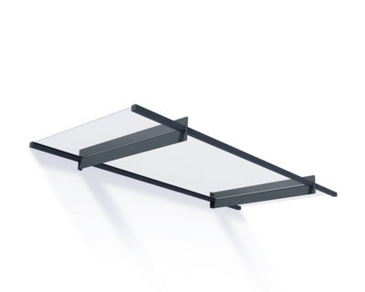 Canopia By Palram Nancy 2050 Grey Door Canopy, (H)14Cm (W)205.5Cm (D)94Cm - image 1