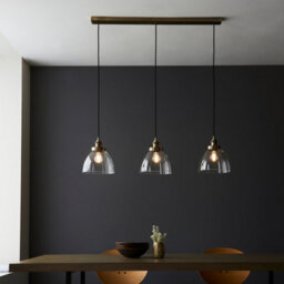 Luminosa Lighting Luminosa Hansen Plate Pendant Ceiling Lamp, Antique Brass Plate, Glass - thumbnail 4