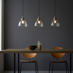 Luminosa Lighting Luminosa Hansen Plate Pendant Ceiling Lamp, Antique Brass Plate, Glass - thumbnail 3