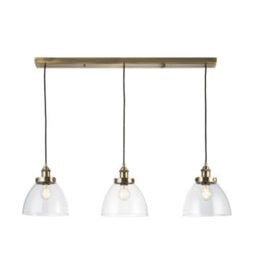 Luminosa Lighting Luminosa Hansen Plate Pendant Ceiling Lamp, Antique Brass Plate, Glass - thumbnail 1