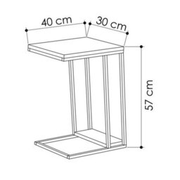 2 Tier White Sofa Side Table Modern Metal Frame - thumbnail 2