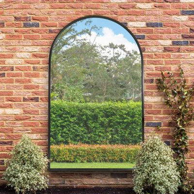 "Mirroroutlet Arcus - Black Framed Full Length Arched Leaner Wall Garden Mirror 75"" X 47"" (190X120Cm)" - image 1