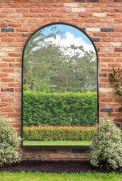 "Mirroroutlet Arcus - Black Framed Full Length Arched Leaner Wall Garden Mirror 75"" X 47"" (190X120Cm)" - thumbnail 5