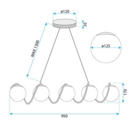 Ceiling Lamp Chandelier Toolight  App1780-5Cp Brush Gold - thumbnail 6