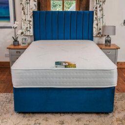 Divan Base Direct Sophia Briar-Rose Dual Season 1000 Pocket Sprung Igel Luxury Divan Bed Set 4Ft Small Double - Plush Marine - thumbnail 3