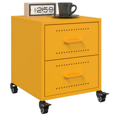 Berkfield Bedside Cabinets 2 Pcs Mustard Yellow 36X39X43.5 Cm Steel - image 1