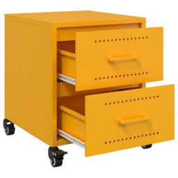 Berkfield Bedside Cabinets 2 Pcs Mustard Yellow 36X39X43.5 Cm Steel - thumbnail 9