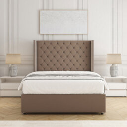 Bsspoke Olivia Divan Bed Mink Plush Velvet With 54Inch Headboard & No Mattress No Drawers In All Sizes - thumbnail 3