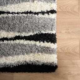 "Bravich Grey Wave Geometric Shaggy Rug 160 X 230Cm (5'3"" X 7'7"")" - thumbnail 3