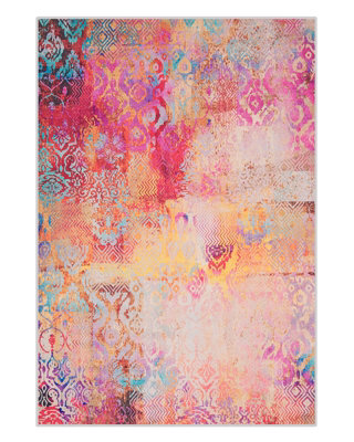 Beliani Multicolour Abstract Area Rug 140 X 200 Cm Polyester Backed - Low Pile Contemporary Design - image 1