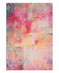 Beliani Multicolour Abstract Area Rug 140 X 200 Cm Polyester Backed - Low Pile Contemporary Design - thumbnail 1