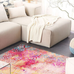 Beliani Multicolour Abstract Area Rug 140 X 200 Cm Polyester Backed - Low Pile Contemporary Design - thumbnail 2