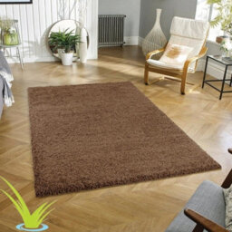 STALWART Modern Shaggy Rug - 5Cm Plush Thick Pile, Non-Slip, Soft Touch Carpet - Washable Area Rugs (Mocha, 80X150 Cm) - thumbnail 1