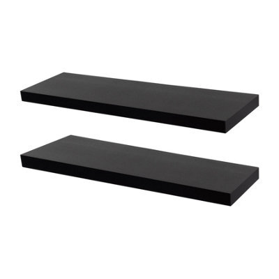 Harbour Housewares 100Cm Floating Wall Shelves- Black - Photo Gallery Bookshelf Wall Shelves For Storage & Display - Set Of 2 - image 1