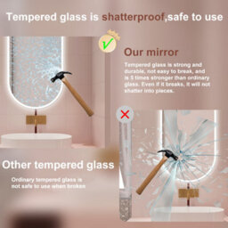 Probaty Bathrooms Oval Mirror 60X100Cm With 3-Color Led Illuminated,touch Sensor,anti-Fog Ip44,wall Backlit Vanity Runway Mirror - thumbnail 6
