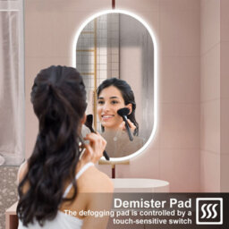 Probaty Bathrooms Oval Mirror 60X100Cm With 3-Color Led Illuminated,touch Sensor,anti-Fog Ip44,wall Backlit Vanity Runway Mirror - thumbnail 5