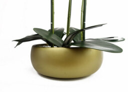 Leaf 60Cm Orchid Artificial White Gold Ceramic Planter - thumbnail 5
