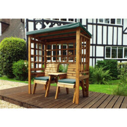 Marlborough Traditional Harvey Twin Seat Arbour With 2 X Chair Cushion Green - thumbnail 3