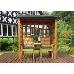 Marlborough Traditional Harvey Twin Seat Arbour With 2 X Chair Cushion Green - thumbnail 2