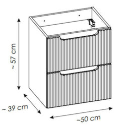 Heze Furniture Noca Bathroom Cabinet 50Cm With Worktop And Countertop Basin In Cashmere - thumbnail 8