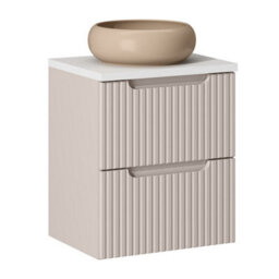 Heze Furniture Noca Bathroom Cabinet 50Cm With Worktop And Countertop Basin In Cashmere - thumbnail 2