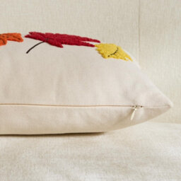 Amorly Multi Colour Autumn Leaf Lumbar Cushion Cover 30X50Cm, Farmhouse Fall Decor Pillow Case Only No Insert For Thanksgiving Home Decor - thumbnail 5