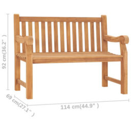 Berkfield Garden Bench 114 Cm Solid Teak Wood - thumbnail 7