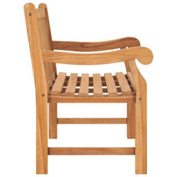 Berkfield Garden Bench 114 Cm Solid Teak Wood - thumbnail 4