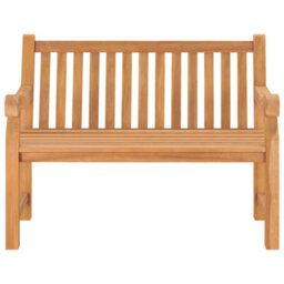 Berkfield Garden Bench 114 Cm Solid Teak Wood - thumbnail 2