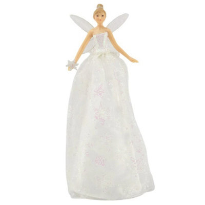 Gisela Graham Snowflake Design Large Fairy Christmas Tree Topper, 29 X 10 Cm