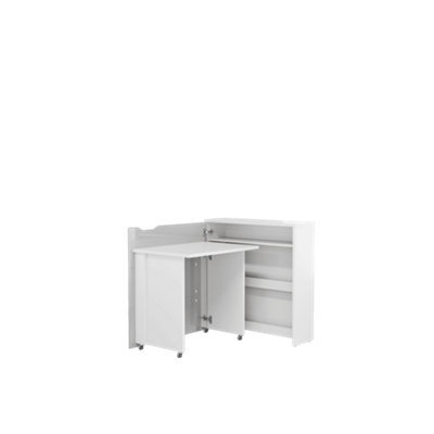 Arte Work Concept Slim White Gloss Convertible Hidden Desk 90Cm - Left - image 1