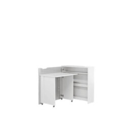 Arte Work Concept Slim White Gloss Convertible Hidden Desk 90Cm - Left - thumbnail 1
