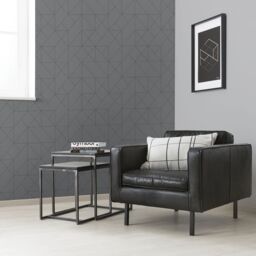 GoodHome Patula Dark Grey Geometric Ridged Effect Contemporary Textured Wallpaper - thumbnail 6
